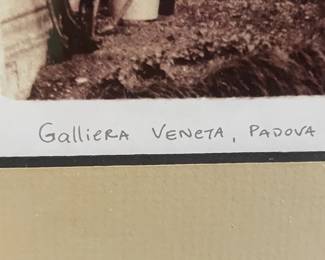 Artwork signed and framed 2 prints title Bassano del Grappa Vincenza and Galliera Veneta Padova