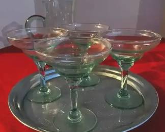 Margarita Glasses  Pitcher With Tray 