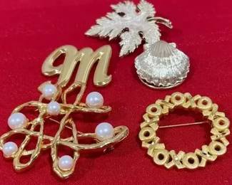 Collection Of Pins  Gold Tone Colors