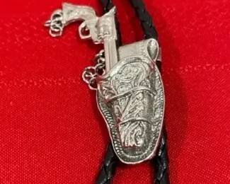 Bolo Tie With Pistol  Holster