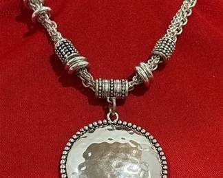 Hammer Medallion Statement Necklace 