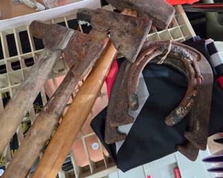 Vintage Rusty Tools and Horseshoes