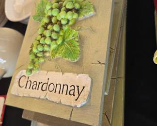 Cheri Blum "Chardonnay" Grapes Wall Plaque