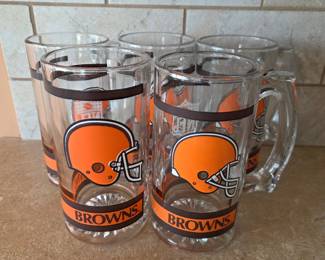 Cleveland Browns Football Helmets Glass Mugs Set