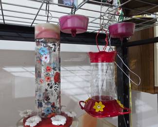 Vintage Duncraft Floral Glass Hummingbird Feeder with Red Base