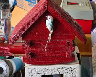 Hand-Painted Folk Art Wooden Birdhouse by John Ullery