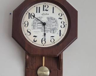 Linden Octagon Wall Clock with Pendulum