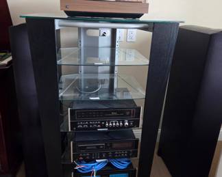 McIntosh C31V Audio/Video Control Center, MCD7007 Compact Disc Player, and MC2002 Power Amplifier with Paradigm Speakers and Dual Turntable