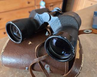 Vintage Binoculars with Leather Case