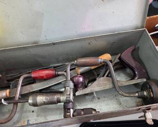 Vintage Hand Drill and Hand Plane Set