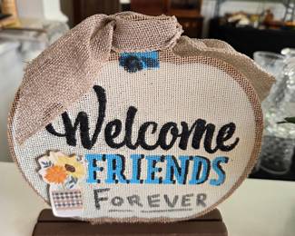 Welcome Friends Forever Hoop Art