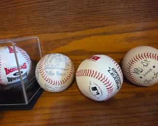 Autographed Baseball Collection with Freddie Freeman and Billy Martin Signatures