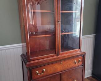 Antique Mahogany China Cabinet with Glass Doors and Drawers by Brickwede
