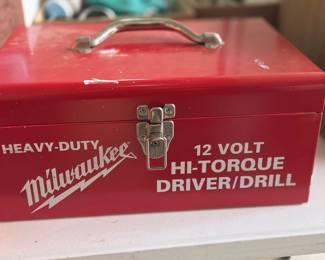 Milwaukee Heavy-Duty 12 Volt Hi-Torque Driver/Drill with Red Metal Toolbox