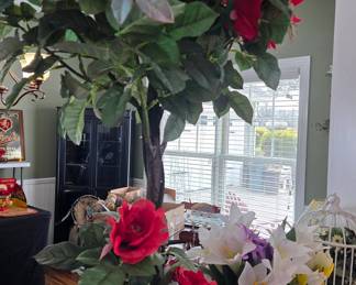 Artificial Rose Tree in Decorative Planter