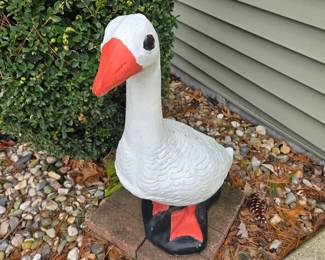 Vintage Concrete Porch Goose Statue