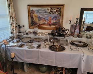 Silver Plate Serving Pieces, Oil Painting by Mrs. G.W. DuBose (1944)