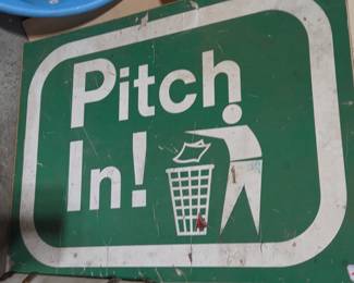Pitch In! Anti-Litter Public Service Sign
