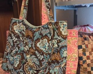 Vera Bradley Java Blue Quilted Tote Bag