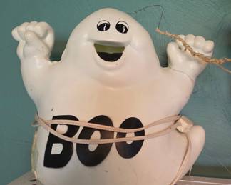 Vintage Light-Up "Boo" Ghost Blow Mold Halloween Decoration