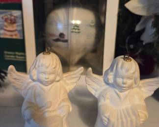 Goebel Angel Bell Christmas Ornaments (1980 and Accordion Player)