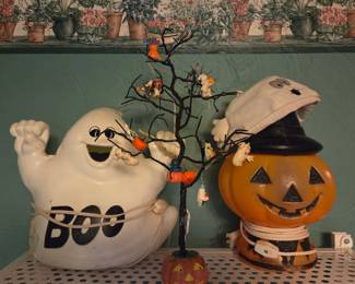 Vintage Empire Ghost and Jack-o'-Lantern Blow Mold Set