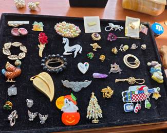Assorted Brooches and Pins Collection - Including Holiday, Themed, and Collectible Pieces