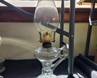 Clear Glass Oil Lamp with Eagle Burner