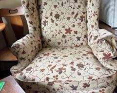 Vintage Floral Wingback Armchair