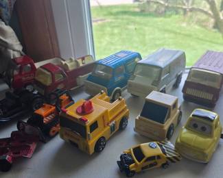 Assorted Lot of Vintage Die-Cast Toy Vehicles including Buddy L, Tonka, and others