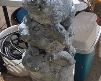 Stacked Bunny Garden Statue