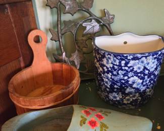 Hand-Painted Wooden Clog with Floral Design