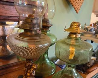 Victorian Oil Lamps with Decorative Bases - P&A Mfg Co
