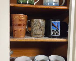 Collection of Decorative Ceramic Mugs, including Starbucks and National Parks