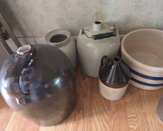 Assorted Vintage Stoneware Jugs and Crocks
