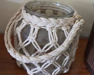 Macrame Hanger Glass Jar Candle Holder