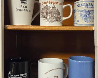 Assorted Souvenir Mugs (San Francisco, Niagara Falls, Taylor Chapel)