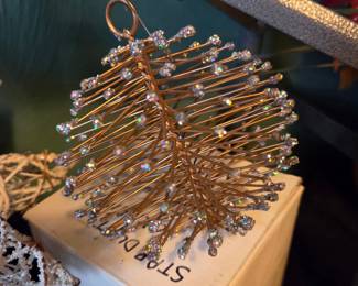Wire and Crystal Christmas Ornament