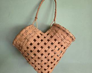 Woven Heart-Shaped Basket