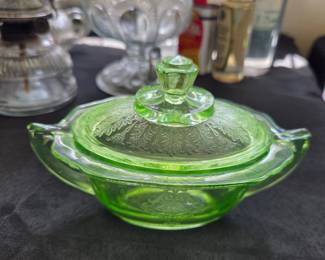 Anchor Hocking, Princess Green Covered Sugar Bowl
