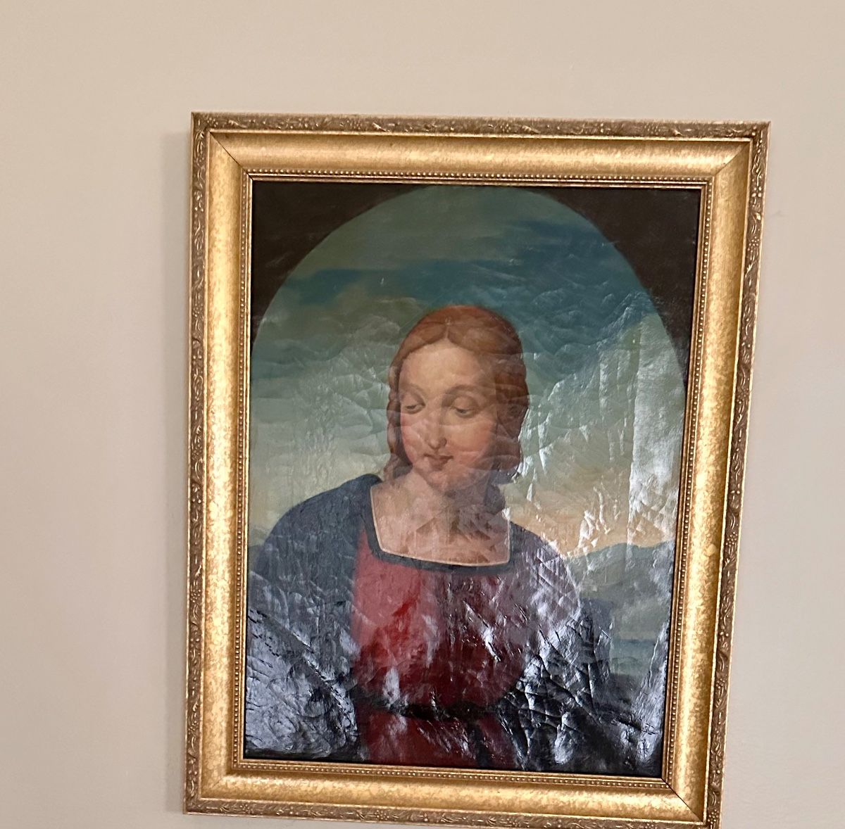 Framed reproduction Madonna del Cardellino