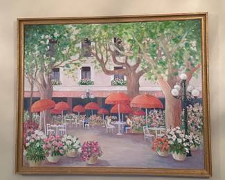 Still life oil painting European cafe  Artist Wally Gbur