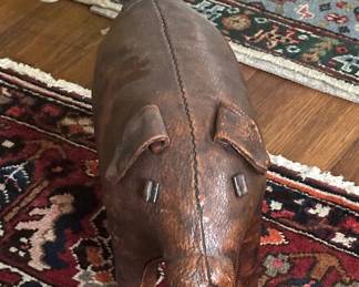 Leather Pig footstool