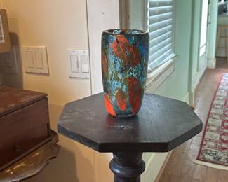 Roku fired pottery vase