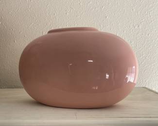 Pink/Salmon Oblong Ceramic Vase