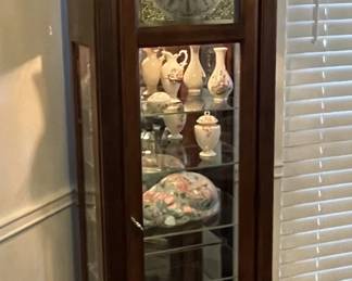 Howard Miller Grandfather Clock & Lighted Curio Cabinet