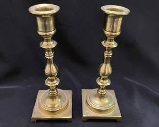 Set of Brass Candlestick Holders