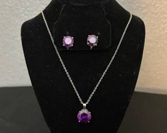 Silver Necklace and Clip On Earrings 
