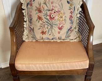 Vintage Cane Back Barrel Chair