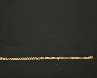 14k Gold Diamond and Sapphire Bracelet 